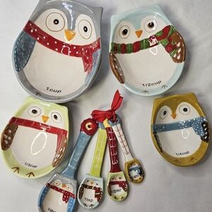 Boston Warehouse Owl Measuring Cups and Spoons Set - Multicolor